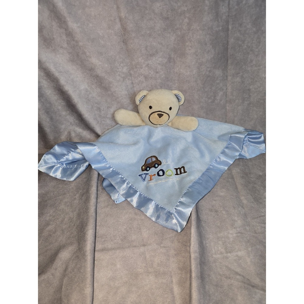 Circo Vroom Plush Brown Dog Blue Lovey Blanket Car Satin
